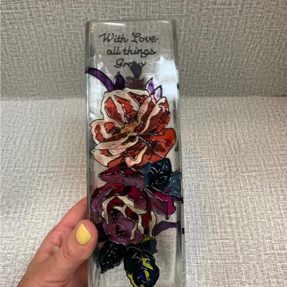 Joan Baker Designs Stained Glass Floral Vase Vintage - Picture 7 of 12